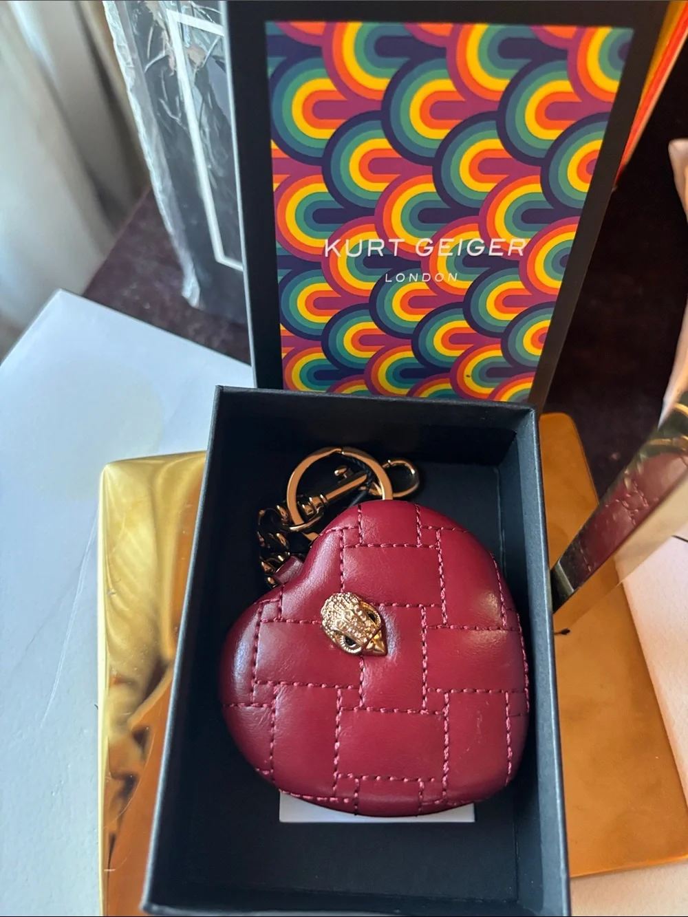 NWT Kurt Geiger Red Bi fold Compact Mirror
